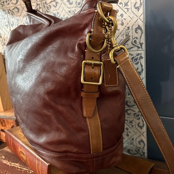 Coach Vintage Dark Brown Leather Bucket Bag - Picture 3 of 9